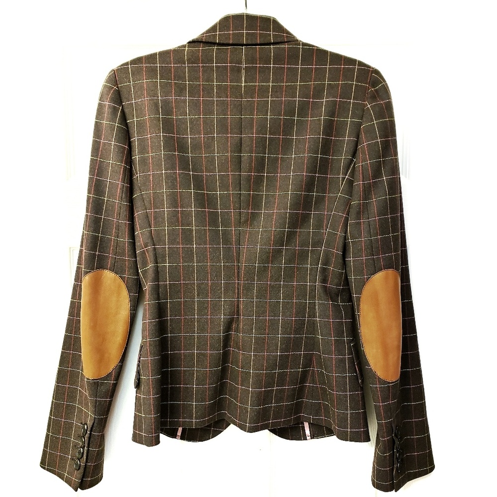 KULSON Windowpane Blazer Leather Italy Riding
